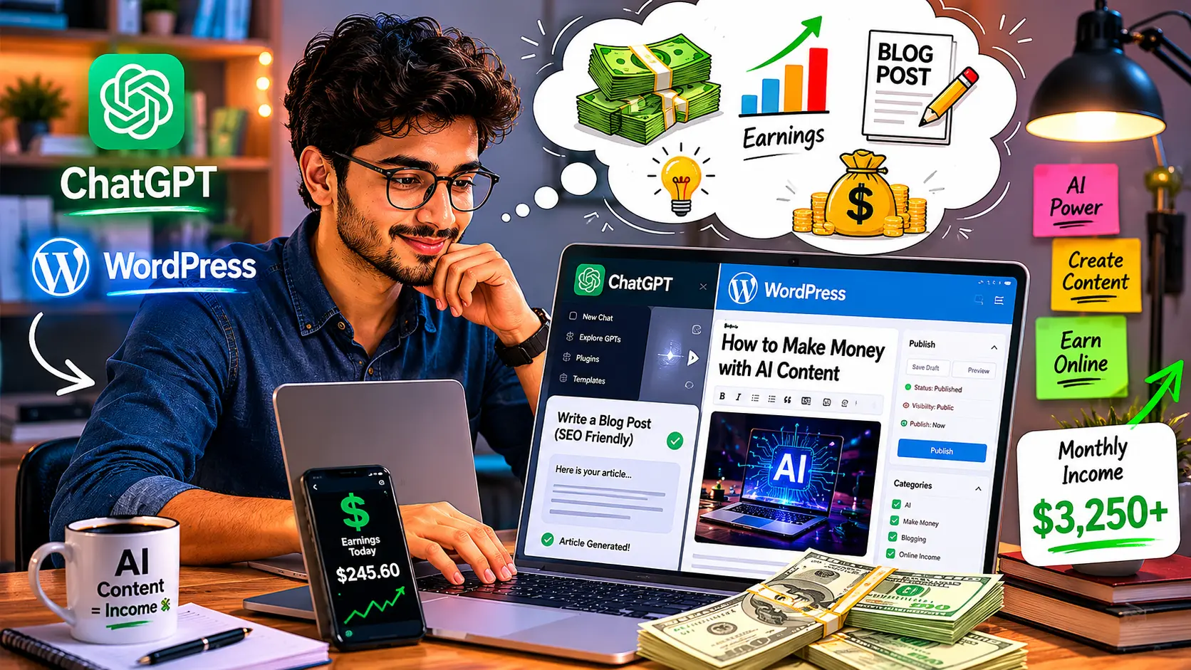 AI se article aur content likhkar paise kamana