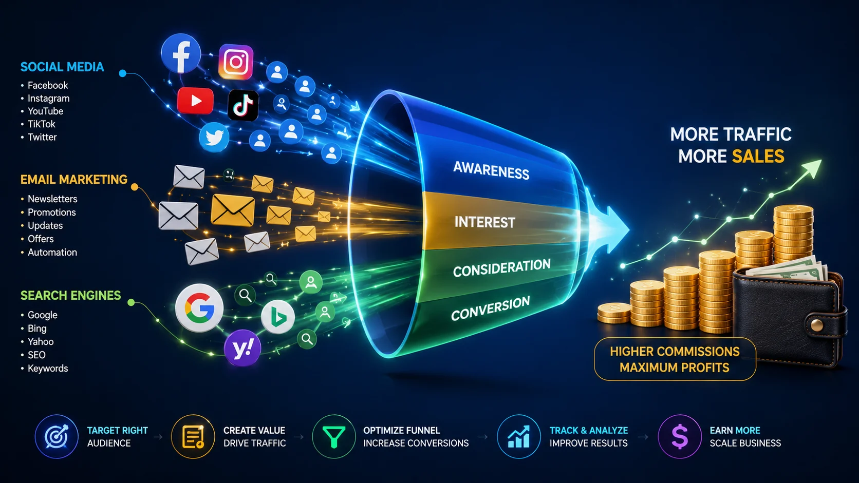 Affiliate marketing mein traffic aur sale badhane ke tarike