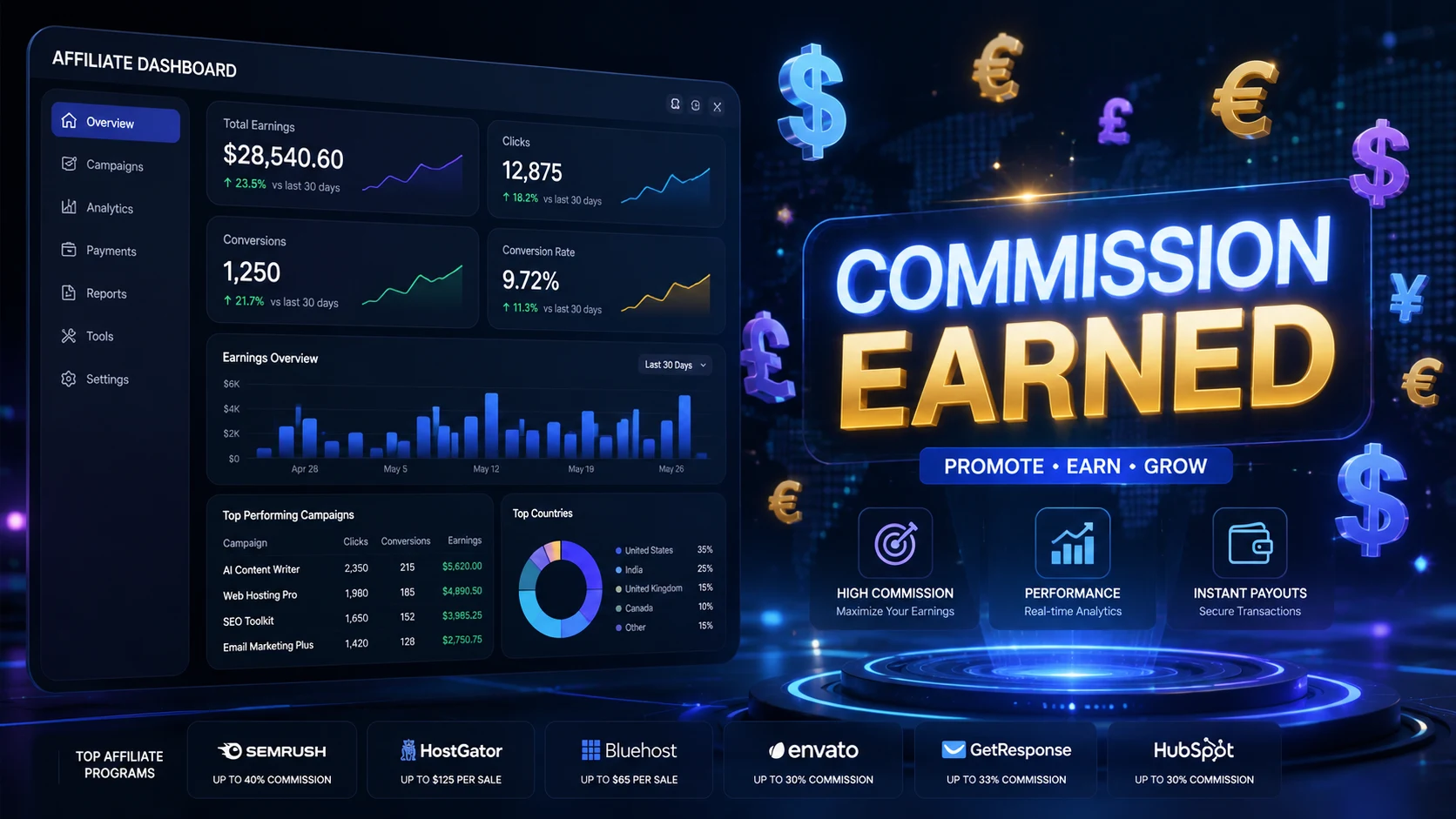 Best high commission affiliate programs aur tools