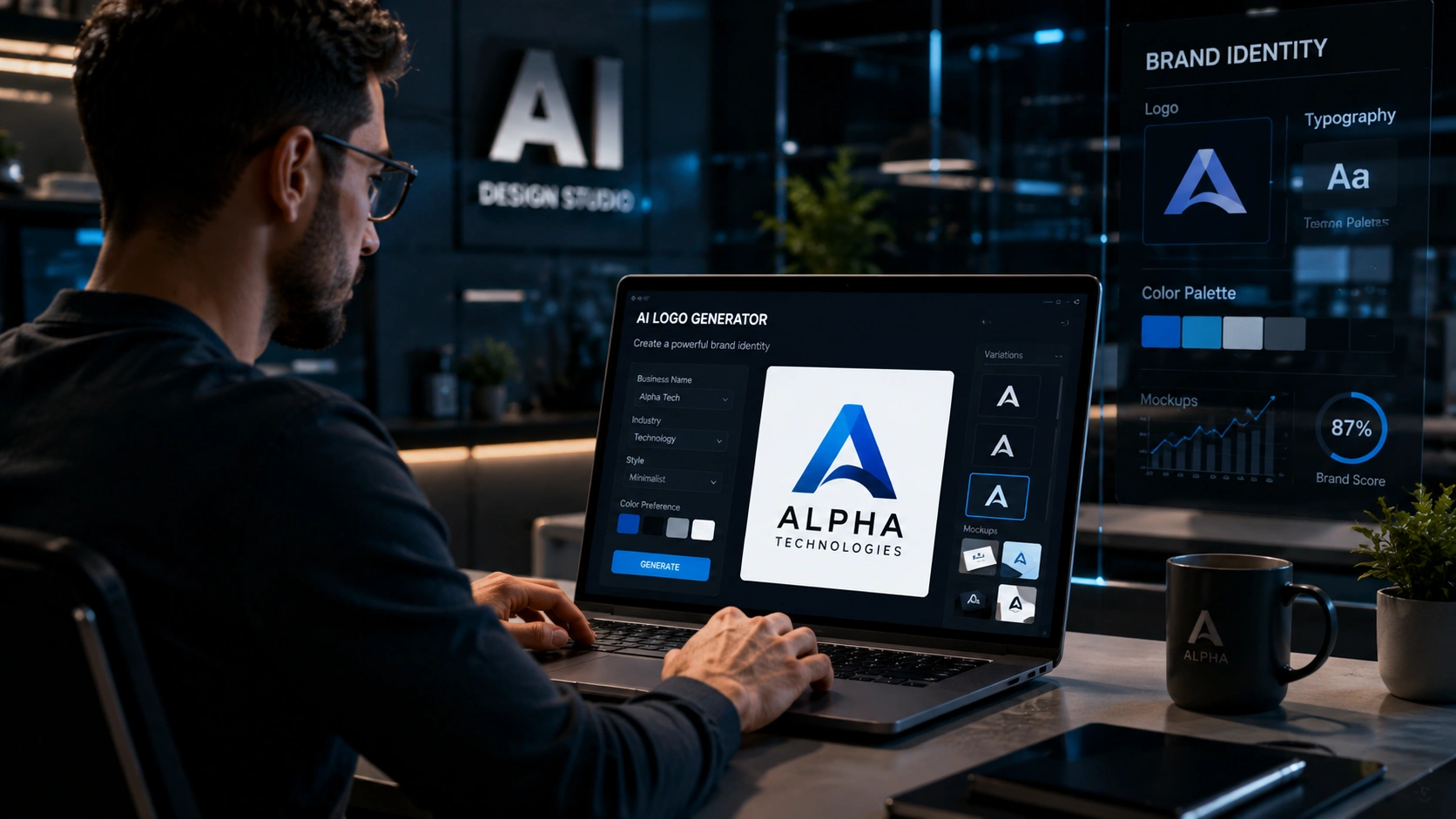 how to create a professional brand logo using AI for free
