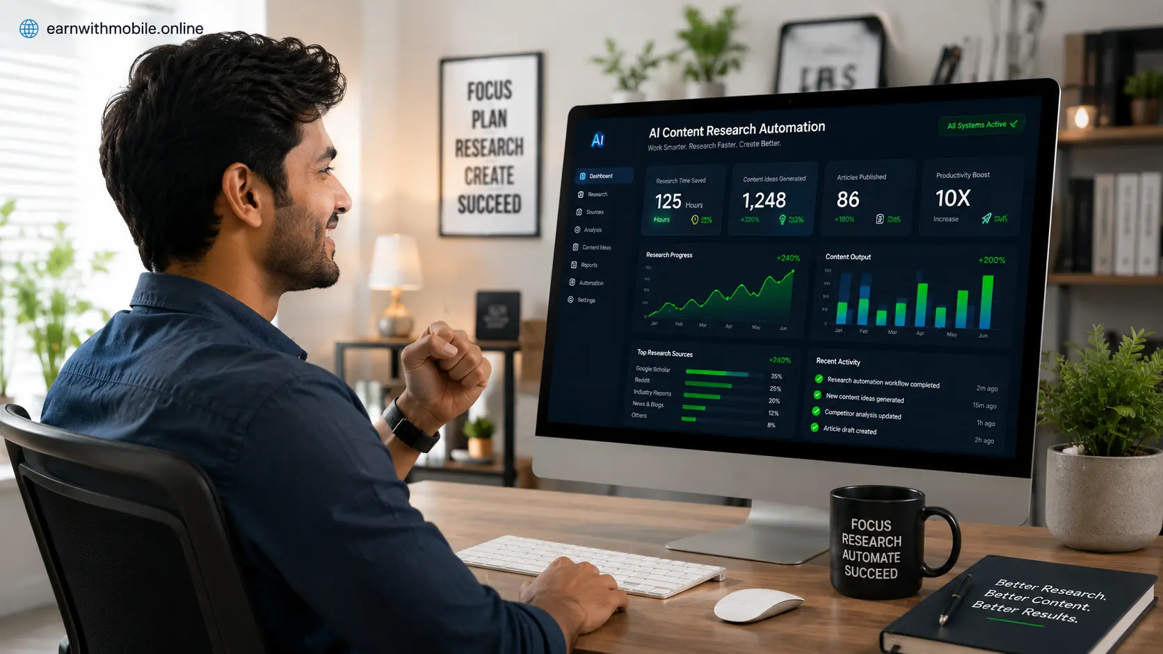 increasing content productivity with AI research