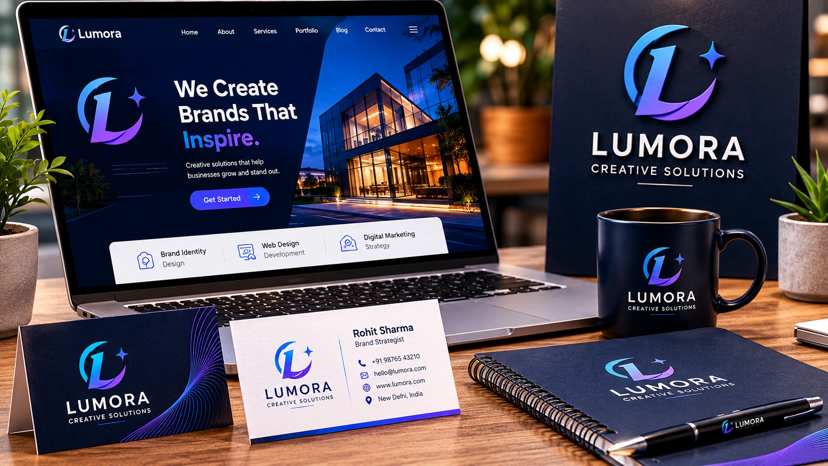 professional brand identity design using AI