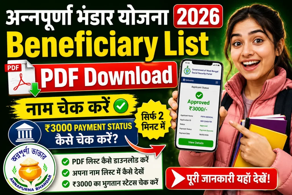 Annapurna Bhandar Beneficiary List 2026 PDF Download and name check process on official portal