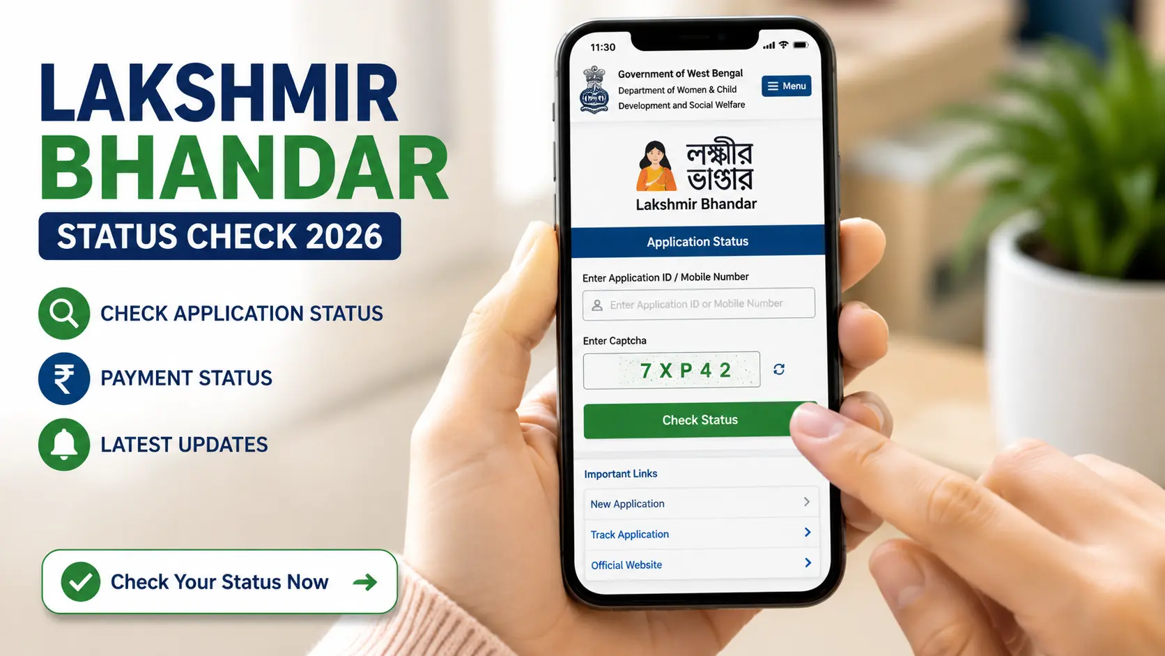 Lakshmir Bhandar Status Check Online Process on Smartphone