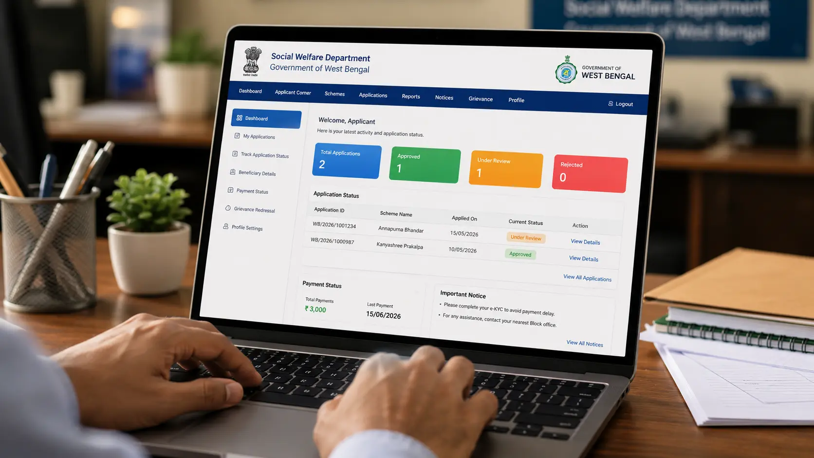 Step-by-step process to check Annapurna Bhandar status online