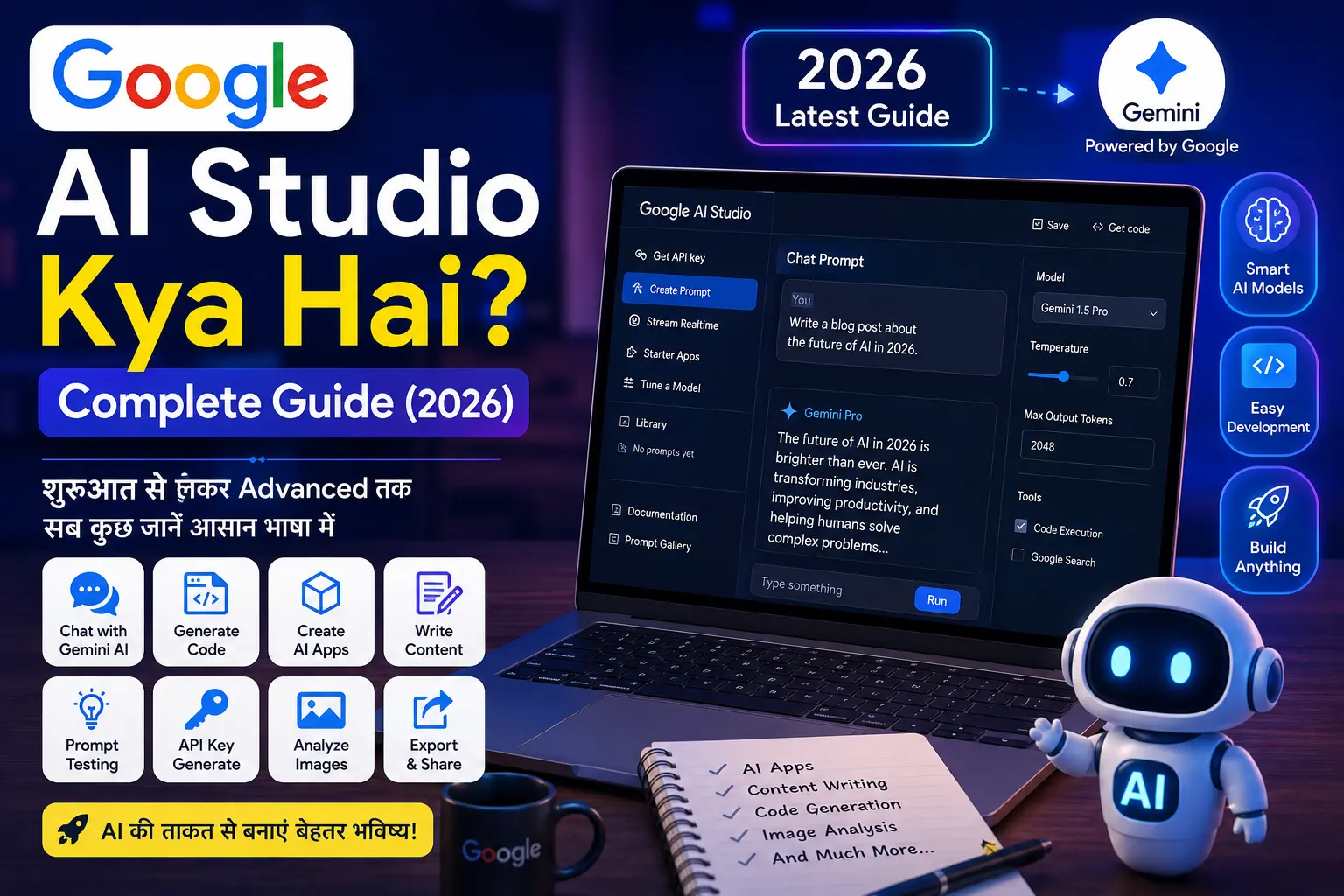 Google AI Studio Kya Hai? Complete Guide (2026) Google AI Studio Kya Hai Complete Guide 2026